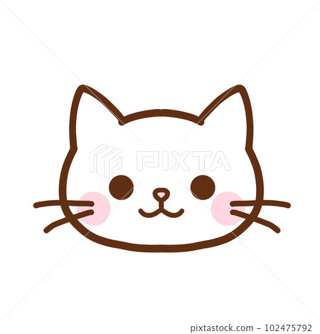 簡單可愛的白貓臉特寫 102475792