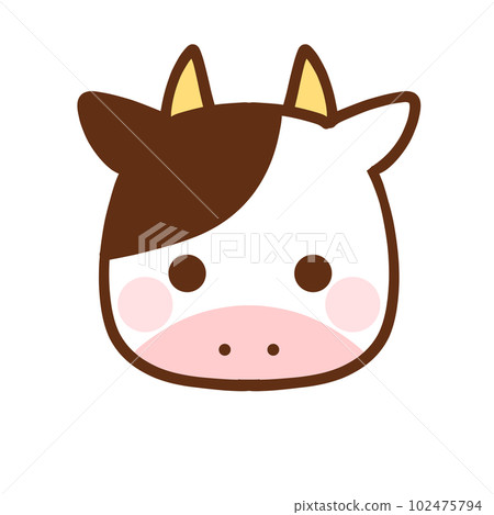 simple cow face up simple cow face up 102475794