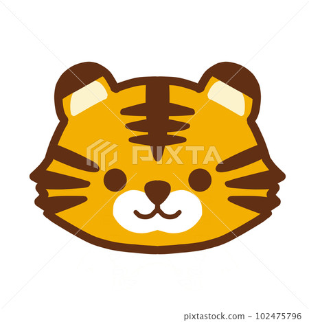 simple tiger face up simple tiger face up 102475796