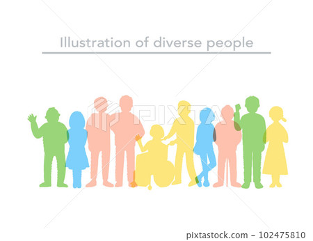 Image silhouette of diversity 102475810