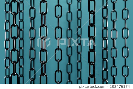 掛在藍色背景上的鏈條 掛在藍色背景上的鏈條 102476374