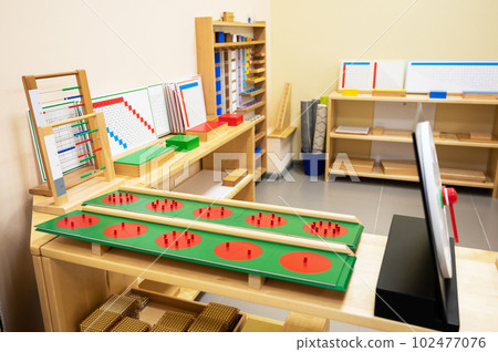 Classroom of Montessori kindergarten 102477076