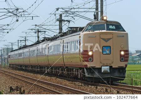 北陸本線三河加賀笠間JR西485系列A02編隊(京都)雷長 北陸本線三河加賀笠間JR西485系列A02編隊(京都)雷長 102477664