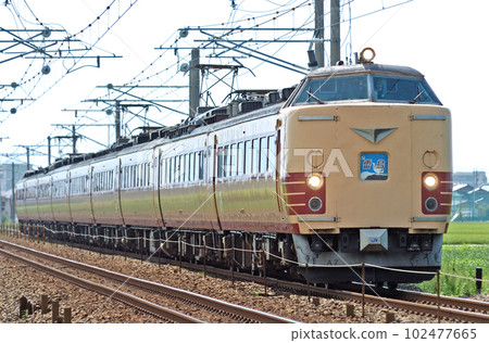 北陸本線三河加賀笠間JR West 485系列A07編隊(京都)雷長 102477665