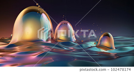 Metallic golden swirls morphing abstract fluid art Metallic golden swirls morphing abstract fluid art 102478174
