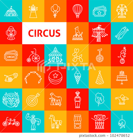 Circus Line Icons Circus Line Icons 102478652