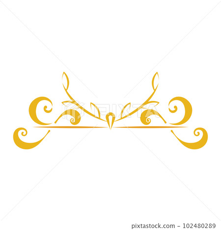 Isolated golden border arabesque frame Vector Isolated golden border arabesque frame Vector 102480289