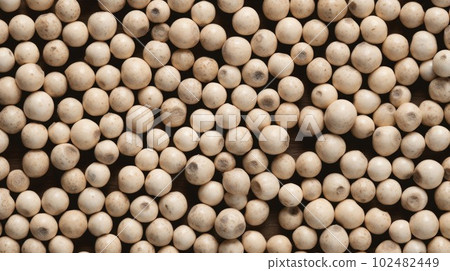 Aromatic White Pepper Spice Photorealistic Horizontal Background. Healthy Vegetarian Diet. Ai Generated Hyperrealistic Background with Delicious Flavory White Pepper Spice. 102482449