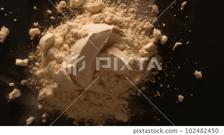 Fresh Organic Whey Protein Dairy product Photorealistic Horizontal Background. Lactose And Protein Rich Food. Ai Generated Hyperrealistic Background with Tasty Creamy Whey Protein Dairy product. 102482450