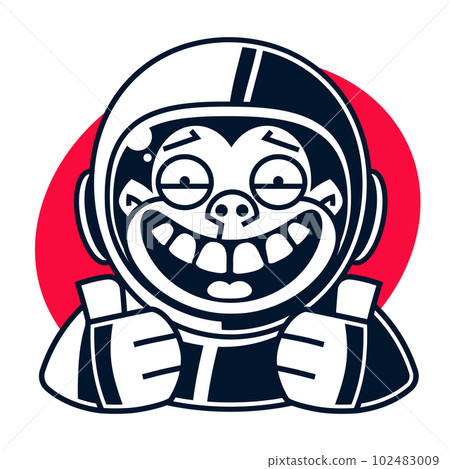 Monkey in astronaut suit. Hand drawn illustration Monkey in astronaut suit. Hand drawn illustration 102483009