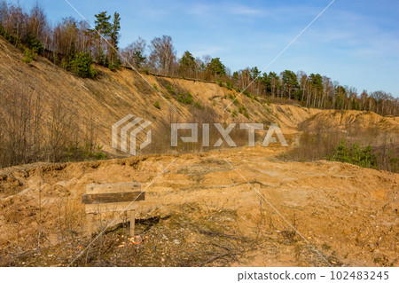 Amateur shooting range at an abandoned sand pit 102483245