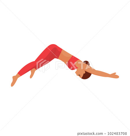 Isolated cute female character doing yoga exercises Vector 102483708
