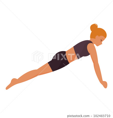 Isolated cute female character doing yoga exercises Vector 102483710