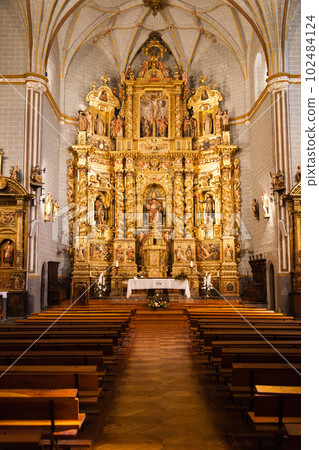 Inner view of Saint Peter Church. Village of Anso, Huesca, Spain Inner view of Saint Peter Church. Village of Anso, Huesca, Spain 102484124