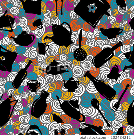 Kitchenware seamless pattern. Vector illustration Kitchenware seamless pattern. Vector illustration 102484211