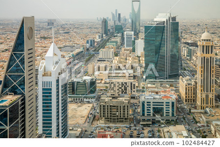 Aerial panorama of downtown of Riyadh city, Al Riyadh, Saudi Arabia Aerial panorama of downtown of Riyadh city, Al Riyadh, Saudi Arabia 102484427