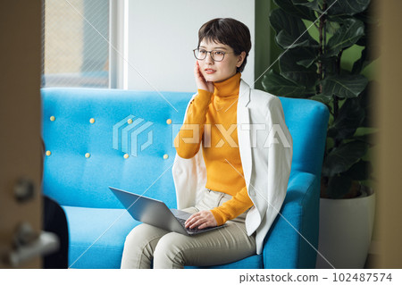 Career woman making a meeting 102487574