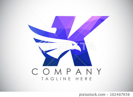 English alphabet with Eagle head negative space symbol. Creative Eagle head vector design template English alphabet with Eagle head negative space symbol. Creative Eagle head vector design template 102487656