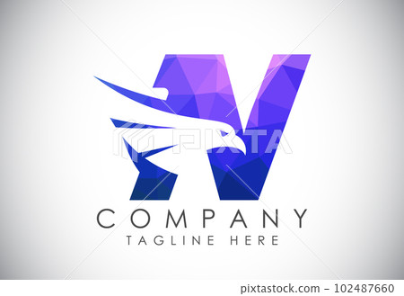 English alphabet with Eagle head negative space symbol. Creative Eagle head vector design template English alphabet with Eagle head negative space symbol. Creative Eagle head vector design template 102487660