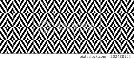 Seamless geometric rhombus pattern. Black white ethnic diamond background. Decorative stripes ornament background. Modern textile fabric design template swatch. Contemporary vector print wallpaper 102488193