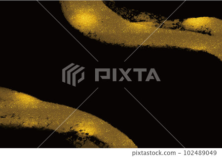 Japanese-style gorgeous background material with a black base that expresses the decoration and movement of gold brushes and splashes Japanese-style gorgeous background material with a black base that expresses the decoration and movement of gold brushes and splashes 102489049