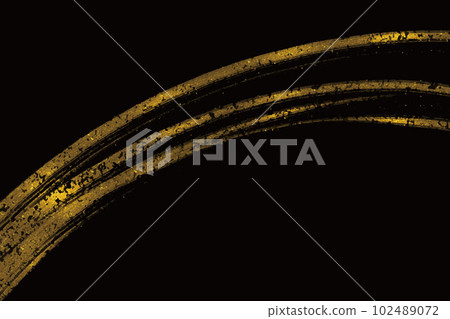 Japanese-style gorgeous background material with a black base that expresses the decoration and movement of gold brushes and splashes Japanese-style gorgeous background material with a black base that expresses the decoration and movement of gold brushes and splashes 102489072