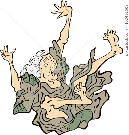 Ukiyo-e Surprised Grandmother Part 2 102491502