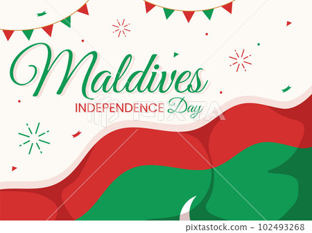 Happy Maldives Independence Day Vector Illustration on 26 July with Maldivian Wavy Flag in Flat Cartoon Hand Drawn Landing Page Background Templates Happy Maldives Independence Day Vector Illustration on 26 July with Maldivian Wavy Flag in Flat Cartoon Hand Drawn Landing Page Background Templates 102493268