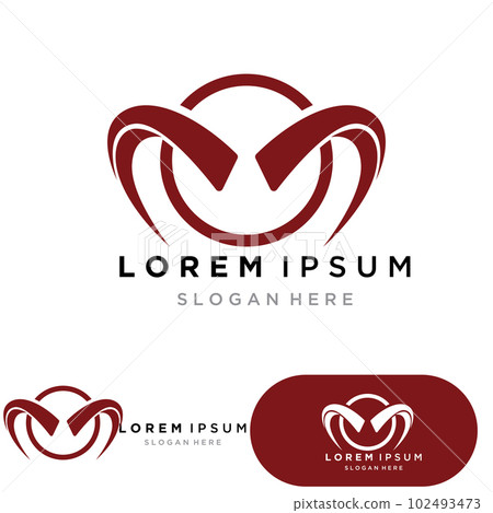 Devil horn vector icon logo design illustration template 102493473