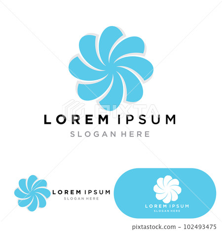 Flower logo. The circular logo. Logo of the flower. Stylized flower. Petals. Simple logo. The brand name  emblem  logo. Mandala. Logo boutique. Logotype for beauty. Logo for flower shop. 102493475