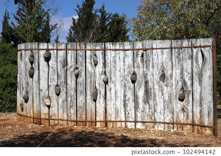 fence in a city park in northern Israel fence in a city park in northern Israel 102494142