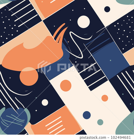 Abstract Playtime: A Flat Design of Pastel Shapes and Childlike Joy 102494681