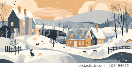 Amber Fields: Crisp Graphic Design and Vibrant Comics of the Countryside in Light Navy and Amber 102494685