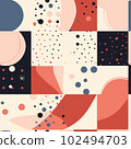 Dreaming of the Future: A Playful Pattern of Abstract Shapes and Pastel Colors 102494703