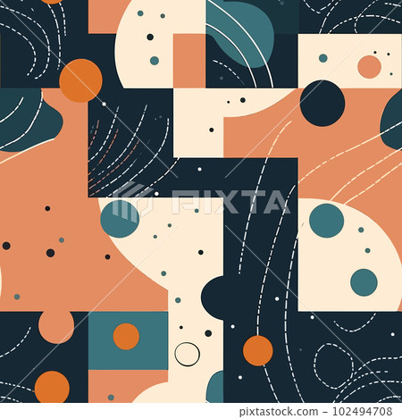 Seamless Dreams: A Pattern of Abstract Shapes in Pastel Hues Seamless Dreams: A Pattern of Abstract Shapes in Pastel Hues 102494708