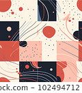 Abstract Dreamscape: A Pattern of Pastel Shapes and Imaginative Lines 102494712