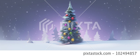 A large Christmas tree in a snowy forest AI image A large Christmas tree in a snowy forest AI image 102494857