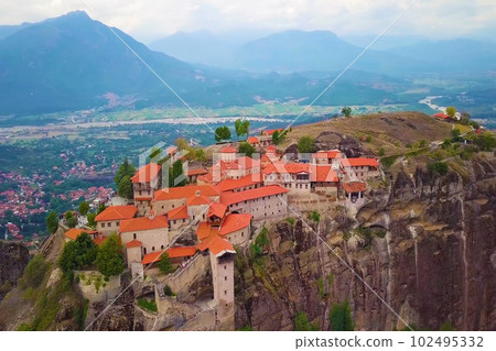 Beautiful landscape of Meteora, a famous tourist attraction in Kalambaka, Greece. 102495332