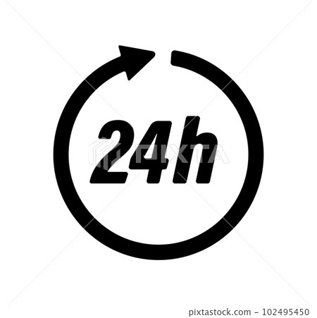 24h (24 hours) vector icon illustration 24h (24 hours) vector icon illustration 102495450
