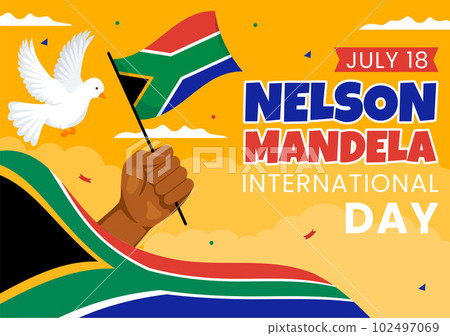 Happy Nelson Mandela International Day Vector Illustration on 18 July with South Africa Flag in Flat Cartoon Hand Drawn Landing Page Templates Happy Nelson Mandela International Day Vector Illustration on 18 July with South Africa Flag in Flat Cartoon Hand Drawn Landing Page Templates 102497069