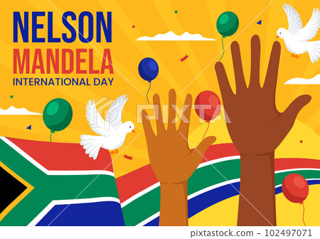 Happy Nelson Mandela International Day Vector Illustration on 18 July with South Africa Flag in Flat Cartoon Hand Drawn Landing Page Templates Happy Nelson Mandela International Day Vector Illustration on 18 July with South Africa Flag in Flat Cartoon Hand Drawn Landing Page Templates 102497071
