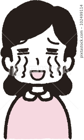 女人面向前方大哭大笑的上半身插畫 女人面向前方大哭大笑的上半身插畫 102499114