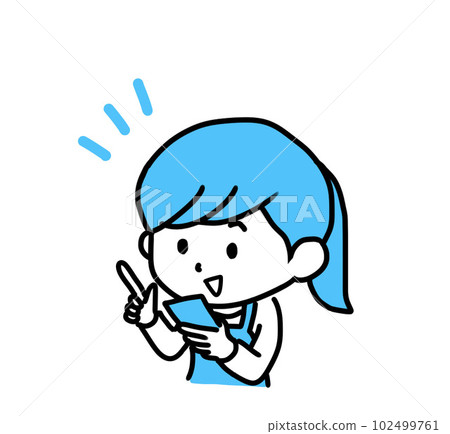 使用智能手機的年輕女性的插圖 (2) 102499761