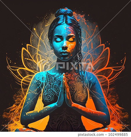 Yoga meditation spiritual illustration (AI generated image) Yoga meditation spiritual illustration (AI generated image) 102499885