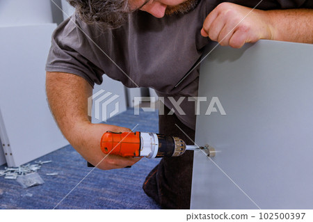 Service by handyman during assembly and installation of furniture closet cabinets Service by handyman during assembly and installation of furniture closet cabinets 102500397