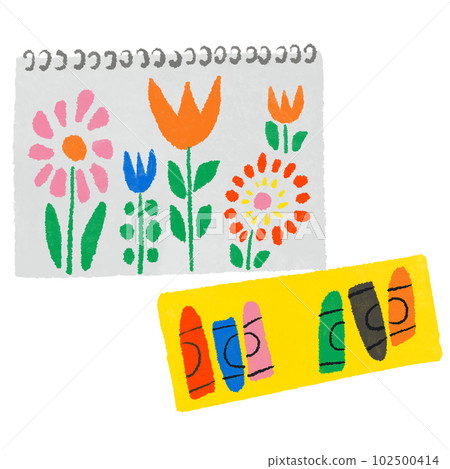 crayons and drawing book 102500414