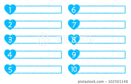 Crayon material Heart title design set with numbers Crayon material Heart title design set with numbers 102501148