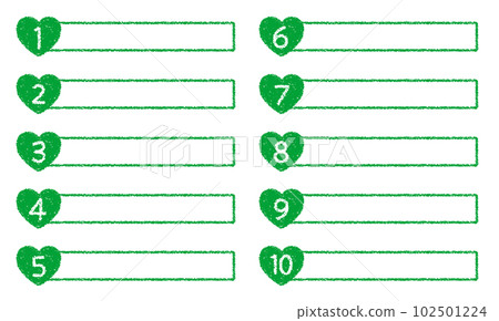 Crayon material Heart title design set with numbers Crayon material Heart title design set with numbers 102501224