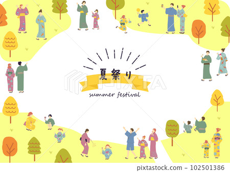 People who enjoy the summer festival People who enjoy the summer festival 102501386