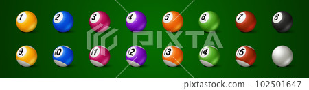 Isolated pool white ball vector illustration set 102501647
